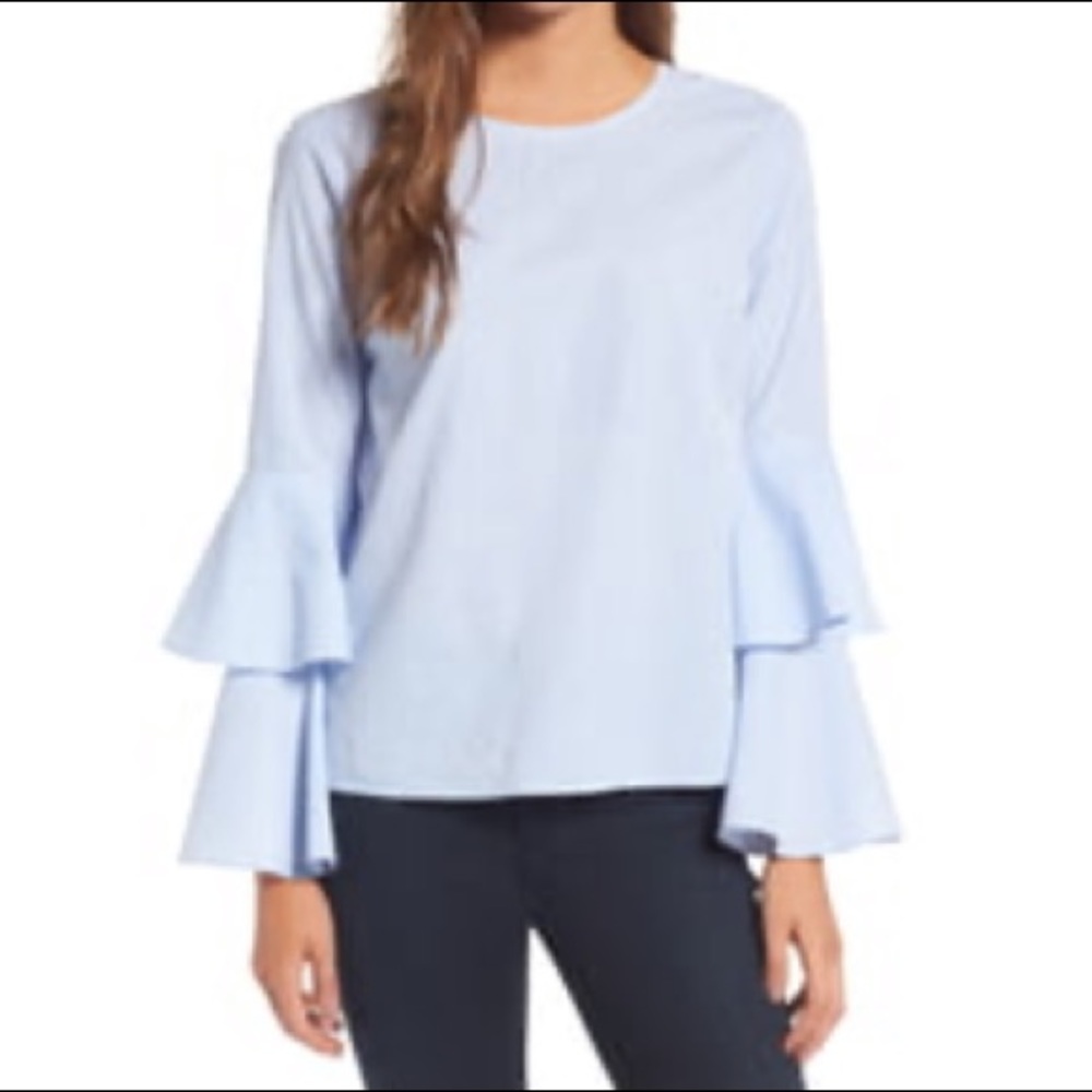 Chelsea28 Bell Sleeve Poplin Top - XS